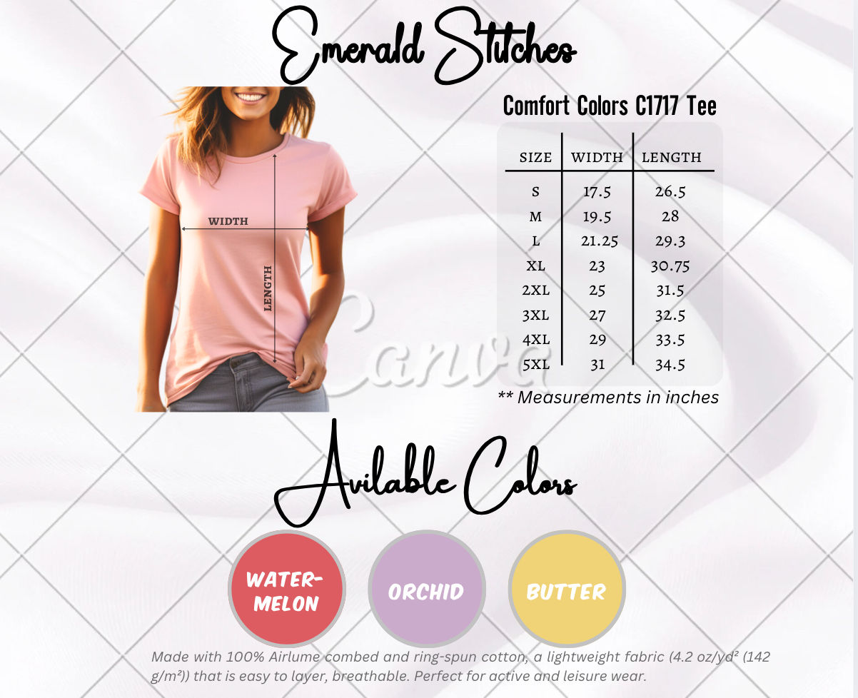 Sun - kissed, Comfort colors, embroidered Tees