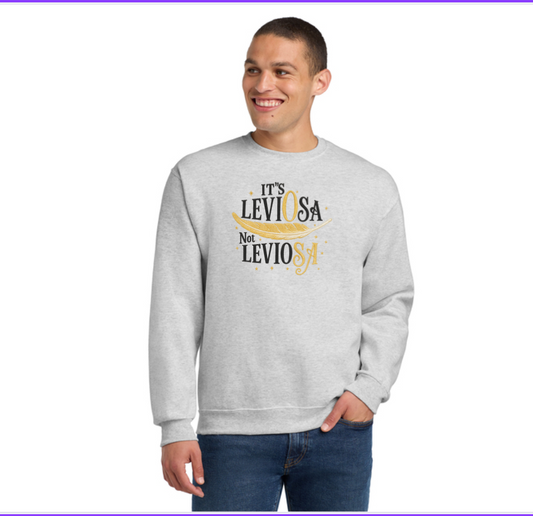 It's LeviOsa not LevioSA, Harry Potter inspired embroidered sweatshirt. Embellished sleeves, wand w/ magic stars on one sleeve and a floating feather on the other.