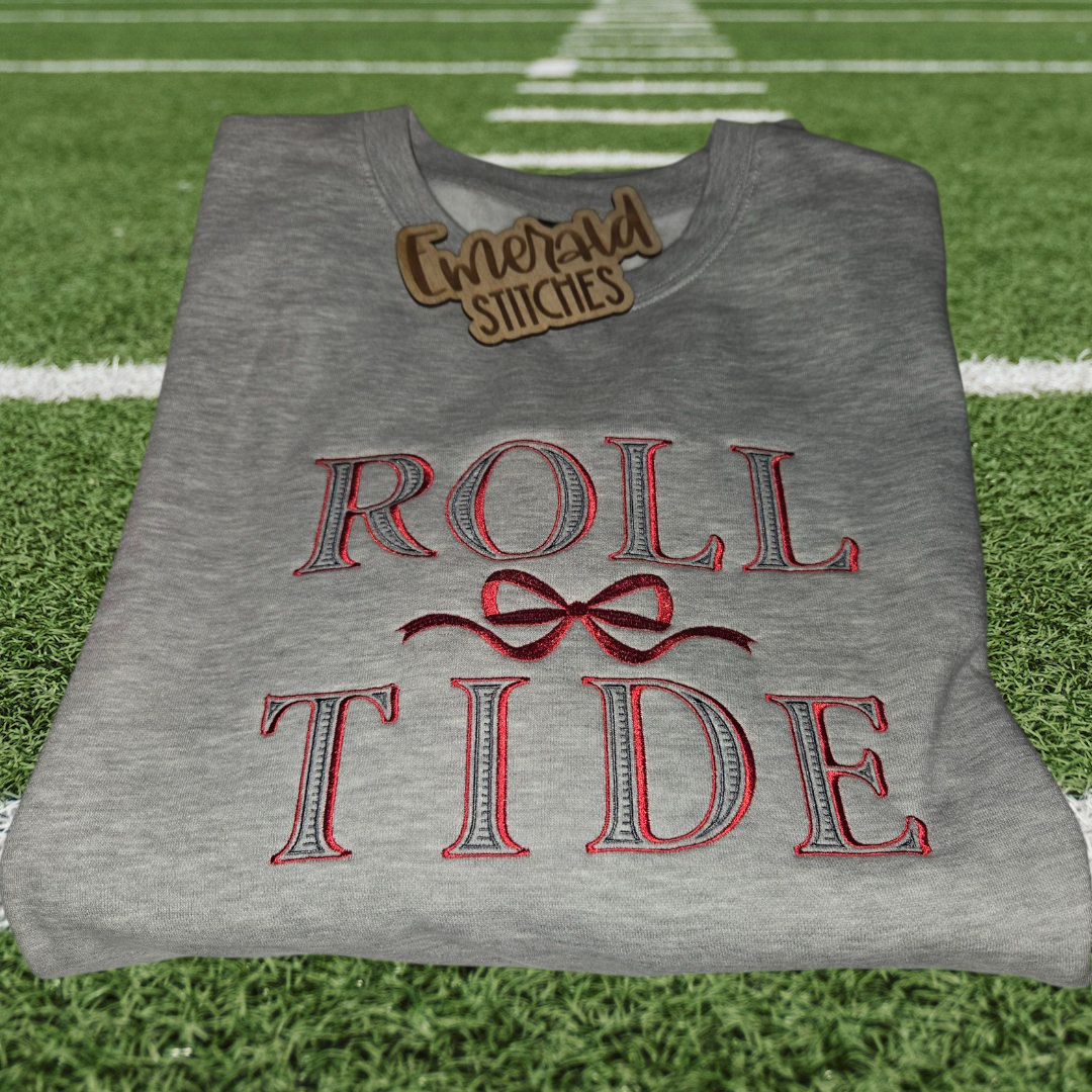 Embroidered Alabama Roll Tide sweatshirt with bow