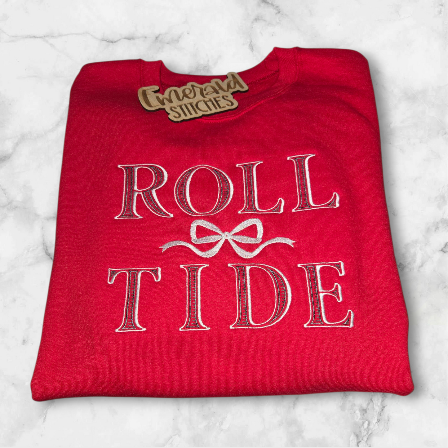 Embroidered Alabama Roll Tide sweatshirt with bow