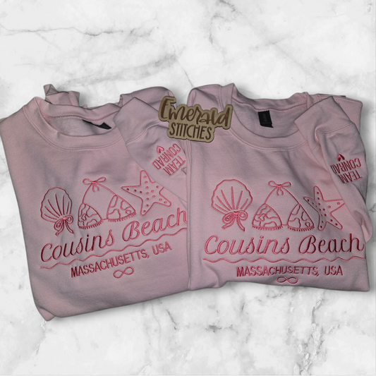 Cousins Beach "The Summer I Turned Pretty" inspired sweatshirt with custom "team" sleeve