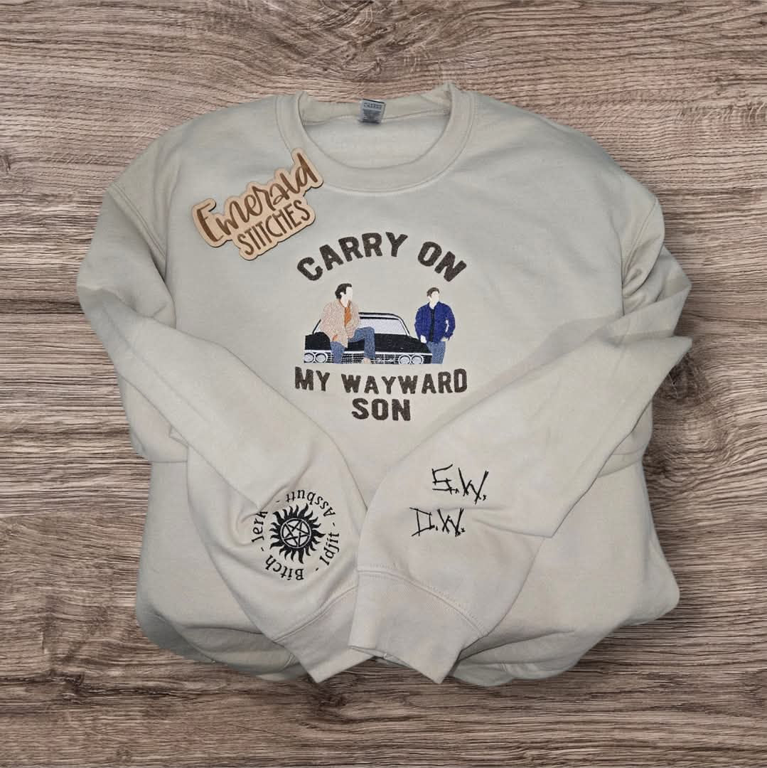 Custom made Supernatural  sweatshirt, Carry on my Wayward Son