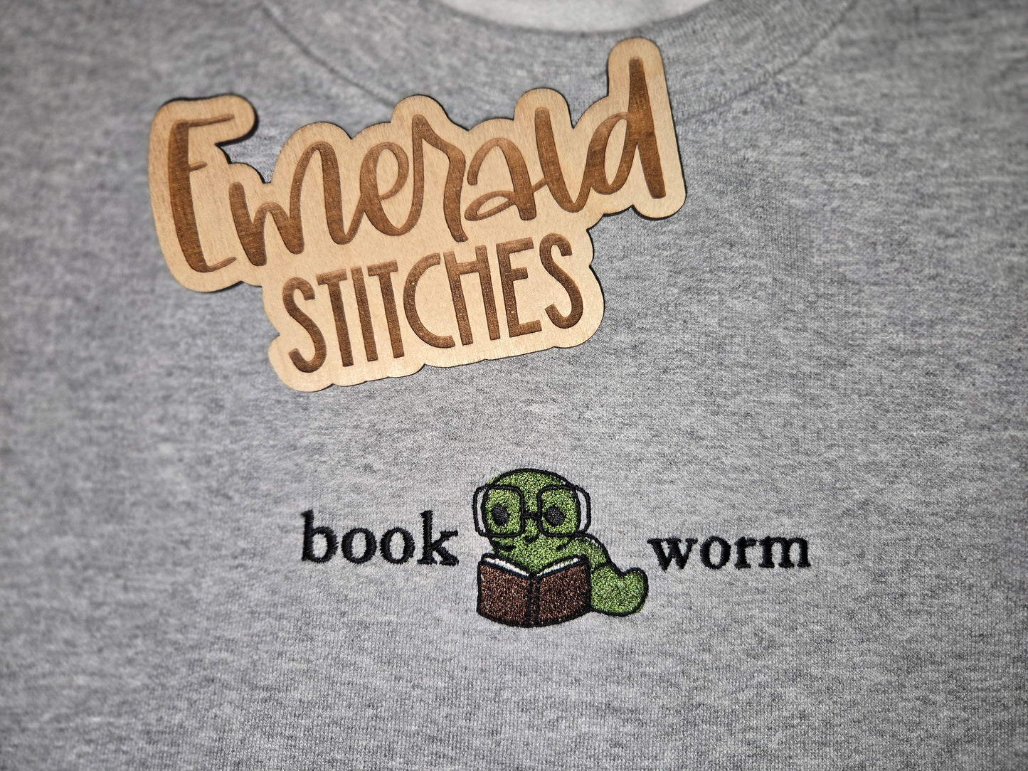 Bookworm embroidered crewneck