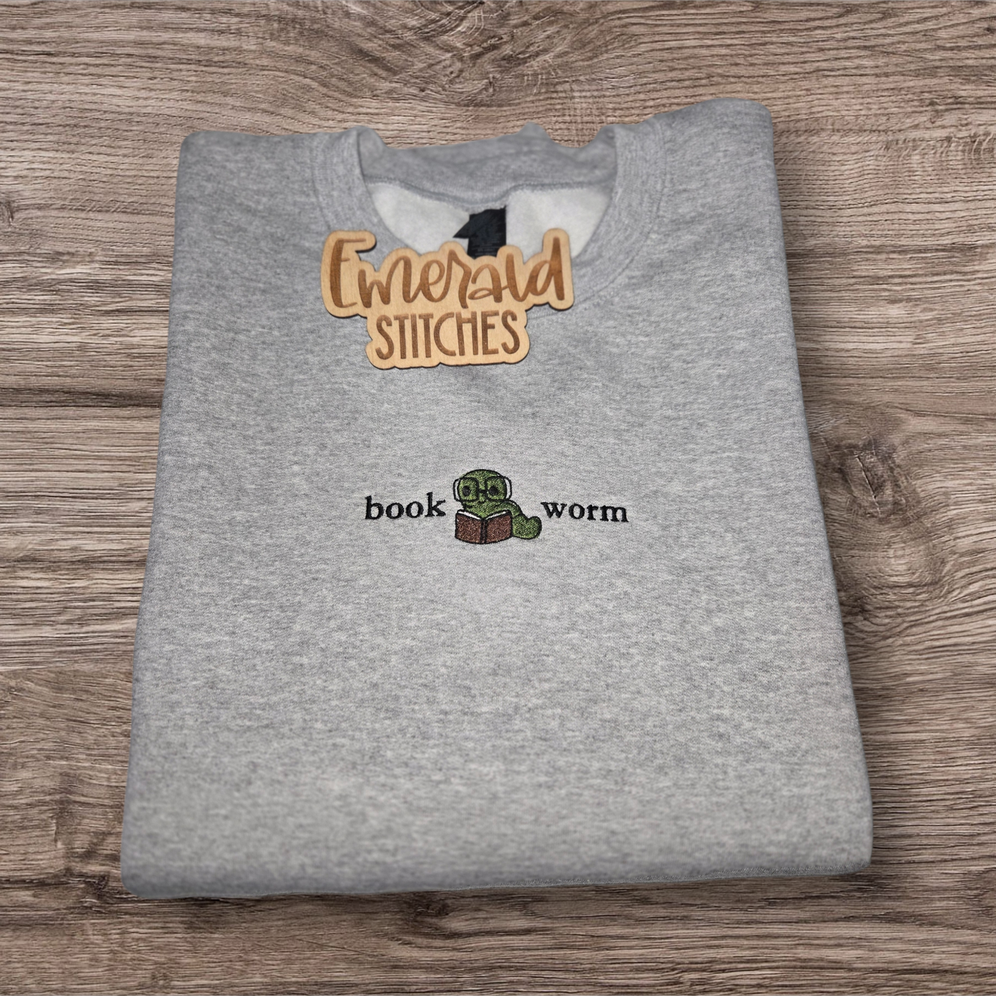 Bookworm embroidered crewneck