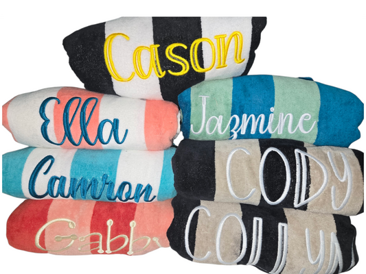 Personalized embroidered beach/pool towels